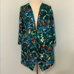 Soft Surroundings Fall Autumn Floral Open Front Cardigan Jacket Top Small S 6 8